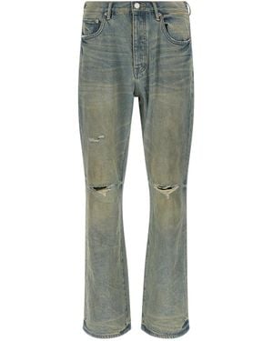 Purple 'P026 Dirty Fade Rip Boot' Jeans - Grey