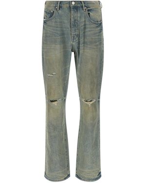 Purple Lila "P026 Dirty Fade Rip Boot"-Jeans - Grau