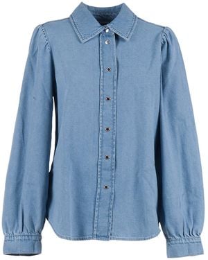 7 For All Mankind Puff Sleeves Shirt Hana - Blue