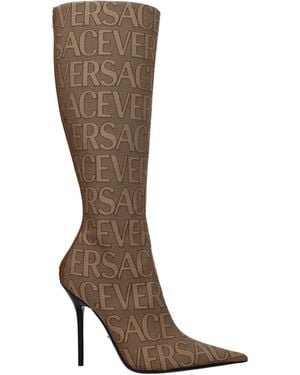 Versace Boots Femmes Fabric Beige / Brown - Marron