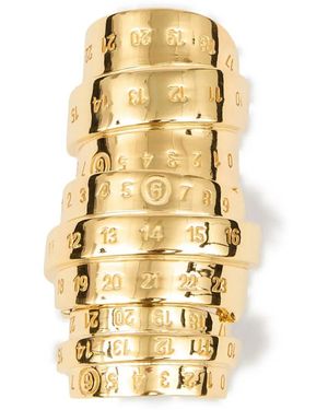 MM6 by Maison Margiela Signature Numbers Ring - Metallic