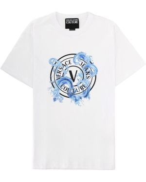 Versace Jeans Couture T Shirt Con Stampa - Blue
