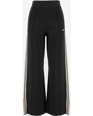 Autry Viscose Blend Pants With Logo - Black
