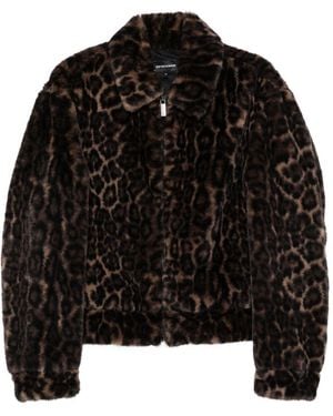 Emporio Armani Leopard Print Jacket - Black