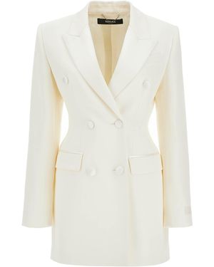 Versace Langstöckig geformte Rauchjacke - Weiß