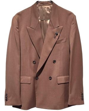Lardini Double Breasted Blazer - Brown