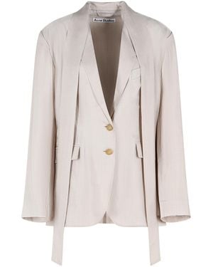 Acne Studios Blazer En Cupro Beige - Neutre