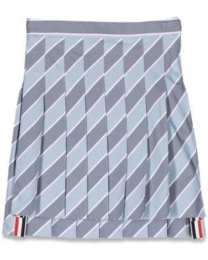 Thom Browne Pleated Mini Skirt For Girls - Blue