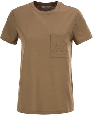 Max Mara Papaia T-Shirt aus Baumwolljersey - Braun