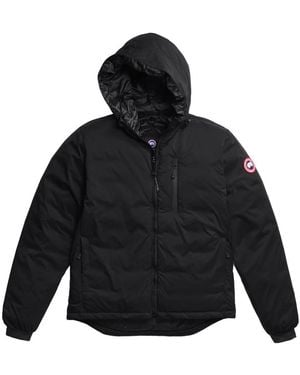 Canada Goose Matte Finish Hooded Down Jacket - Black