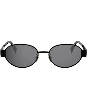 Celine Triomphe Metall Oval Sonnenbrille - Grau