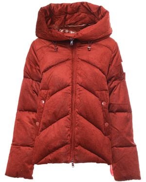 AFTER LABEL Down Jacket Cotton Viscose Short Puffer - Red