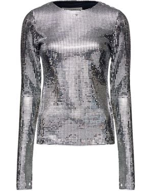 MM6 by Maison Margiela Silver Long-sleeved Top Tops Silver - Grey