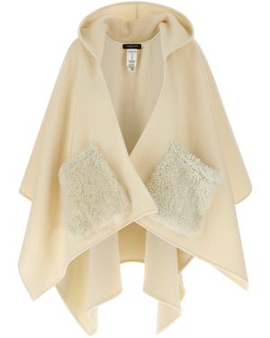 Fabiana Filippi Shearling Pocket Cape - Neutro