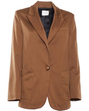 forte_forte Jacket With Heavy Cotton Cover - Brown