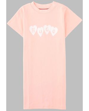HUGO Girls 100% Cotton Mini Dress - Pink