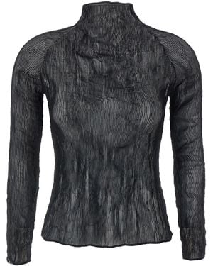 Issey Miyake 'Chiffon Twist 56' Pullover - Schwarz