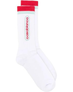 CASABLANCA Fuji Dream Sokken Met Geborduurd Logo - Wit