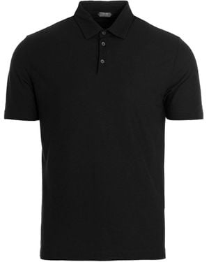 Zanone Ice Cotton Polo Shirt - Black