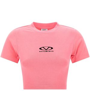 Vetements Oval Logo T Shirt Rosa-Donna