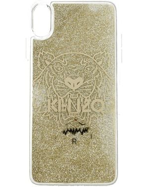 KENZO Porta Iphone Xs Max Donna Plastica Trasparente/Oro - Green