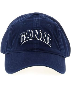 Ganni Canvas Cap - Blauw