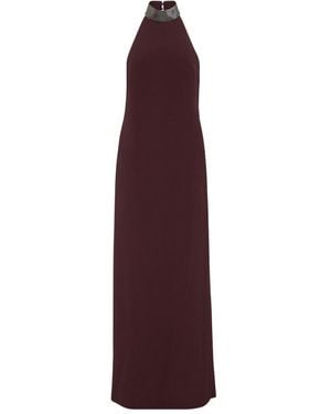 Brunello Cucinelli Verfraaide Jurk Met Halternek - Paars