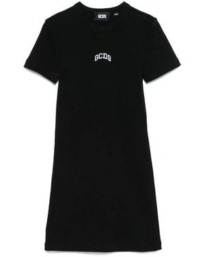 Gcds Kurzes Kleid mit Stickerei - Weiß