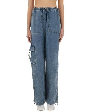 Moschino Wide Fit Cargo Jeans Cotton - Blue