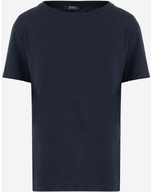 Max Mara T-Shirt aus Baumwollmischung - Blau