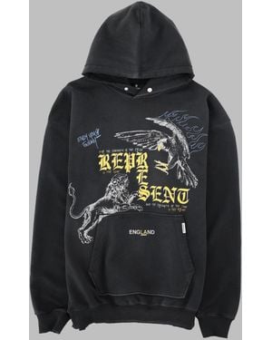 Represent Graphic-Print Cotton Hoodie - Black