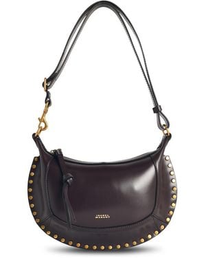 Isabel Marant 'Oskan Moon' Chocolate Brown Lear Sac - Noir
