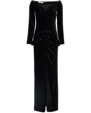 Alessandra Rich Schulterfreies Samtkleid - Schwarz