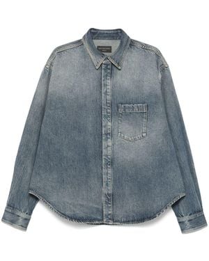 Balenciaga Sonnengebleichtes Blaues Denim-Hemd
