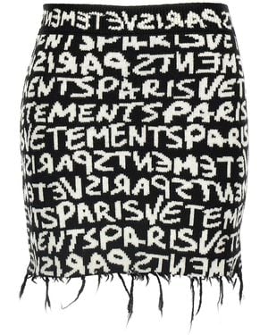 Vetements Paris Monogram Mini' Skirt - Schwarz