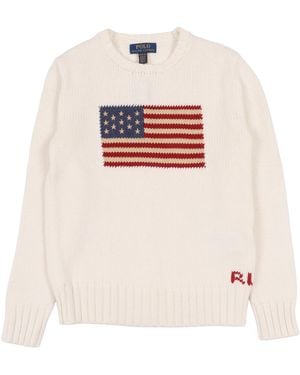 Polo Ralph Lauren Flag Cn Swtr Tops Jumper - White