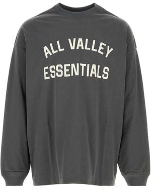 Fear Of God Dark Cotton Oversize T Shirt - Grey
