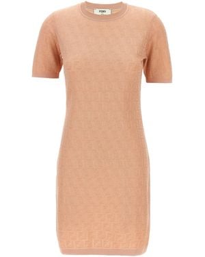 Fendi Ff Cotton Dress - Pink