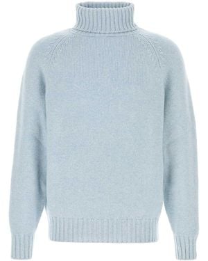 Umit Benan Light- Cashmere Jumper - Blue