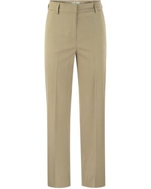 PT Torino Ambra Stretch Viscose Trousers - Natural