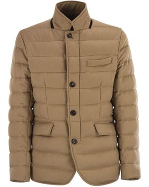 Moorer Zayn Coloured Jacket Style Down Jacket - Brown