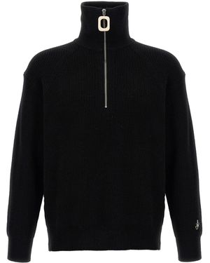 JW Anderson Half Zip Sweater - Zwart