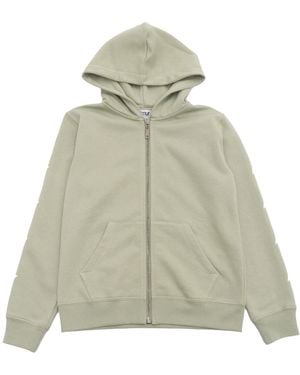 Golden Goose Star/ Girl's Zipped Sweatshirt Hoodie/ Kangaroo Pocket/ Glitter Multistar Printed - Green