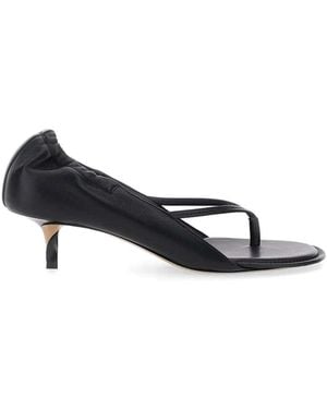 Jacquemus Geraffte Ledersandalen - Weiß