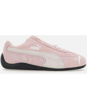 PUMA Pink Speedcat Wildleder Rennsneaker - Weiß