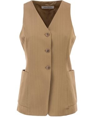 Max Mara Mxmfalla Gilet Van Jacquardjersey Met Krijtstreep - Naturel