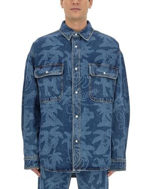 Palm Angels 'Palmity Allover Laser' Jacket - Blue