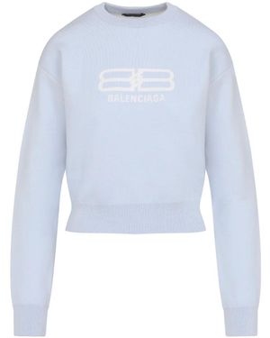 Balenciaga Kurzer Pullover von - Blau
