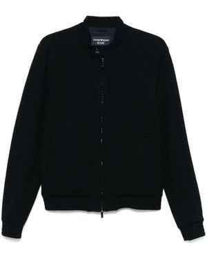 Emporio Armani Wool Blend Blouson Jacket - Black