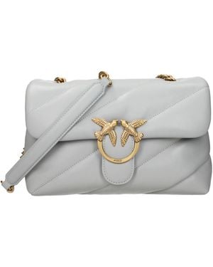 Pinko Love Puff Crossbody Bag Leather/ Pearl - Grey